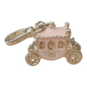 Charming Gold and Pink Carriage Charm